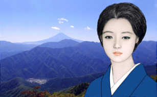 藍子と富士山　　滝子山から