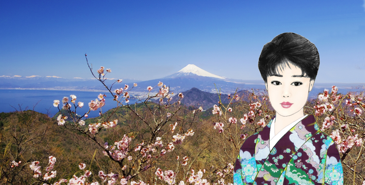 まさことサクラと富士山　　三月二十二日の葛城山から