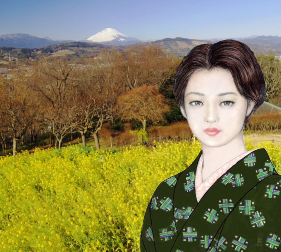 小夜と富士山　　一月の吾妻山から