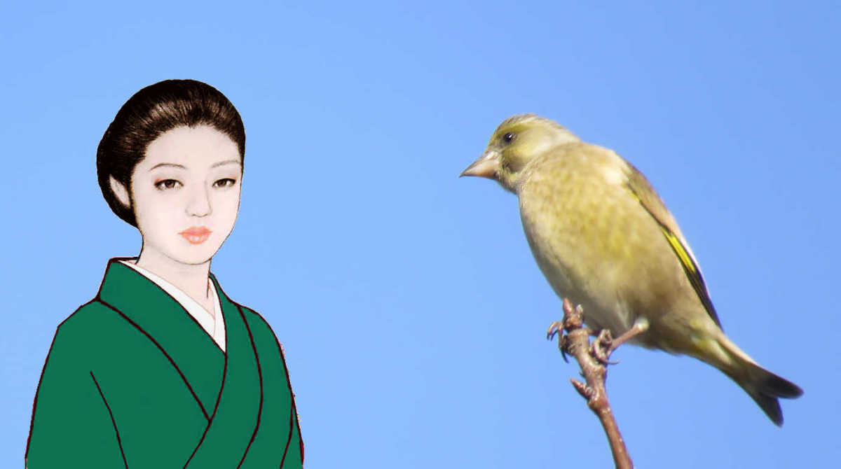 有希とカワラヒラ　 　　　　二月の藤沢市境川から