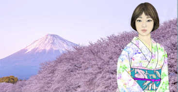 光稀と桜と富士山　四月上旬の富士市潤井川龍巌淵から