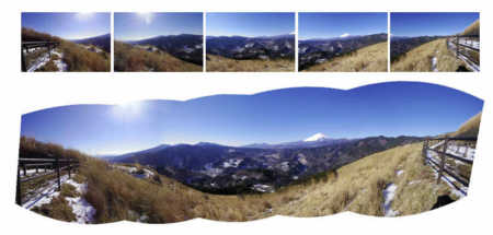 大野山からの富士山がいる大展望合成写真