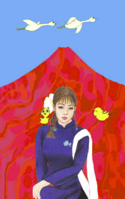 遼子と富士山　カフカの里から