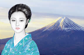 紗代と富士山　　大菩薩嶺から