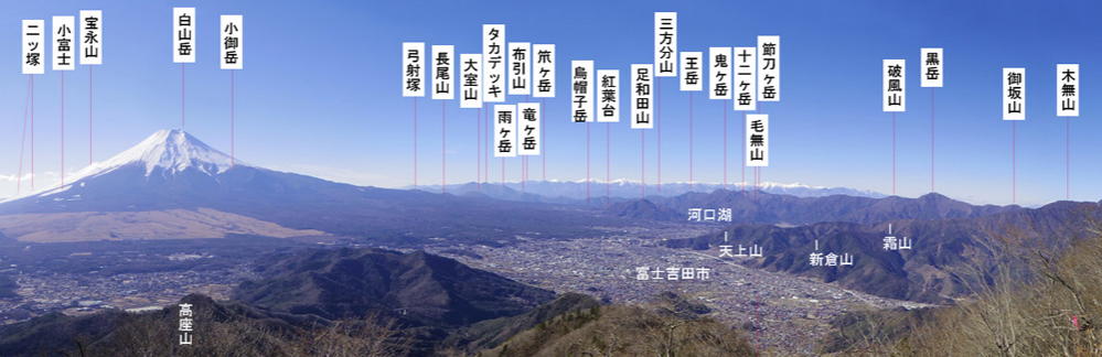 新倉山と富士山 杓子山から