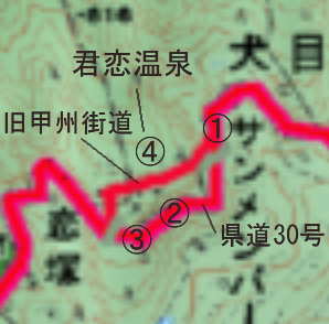 君恋温泉付近の地図