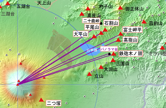 �x�m�R�ƎR���Ύ��ӂ̎R�̒n�}