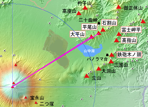 �x�m�R�ƕ����R�E�啽�R�̒n�}