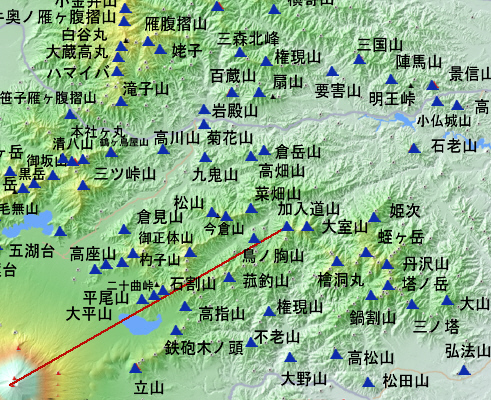 富士山と加入道山