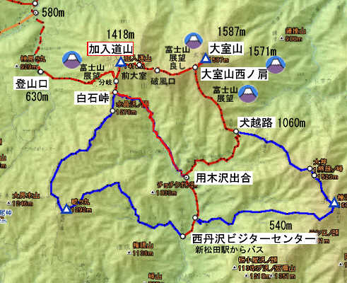 加入道山の登山コース