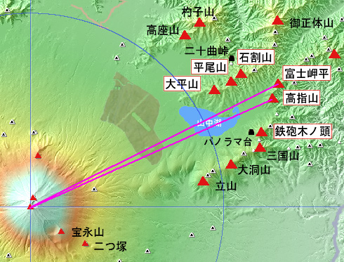 �x�m�R�ƍ��w�R�̒n�}