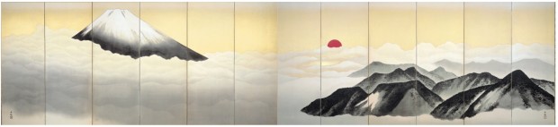 六曲一双屛風の富士「神州第一峰」