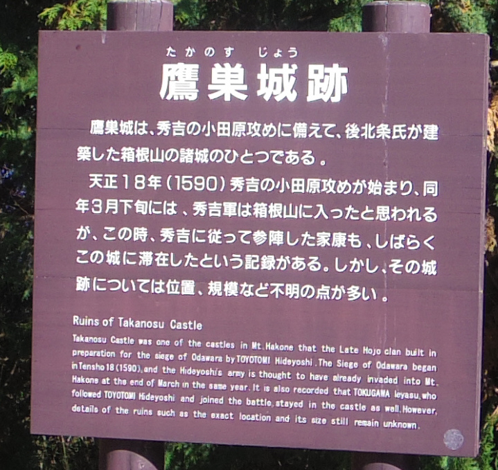 鷹巣城跡説明板
