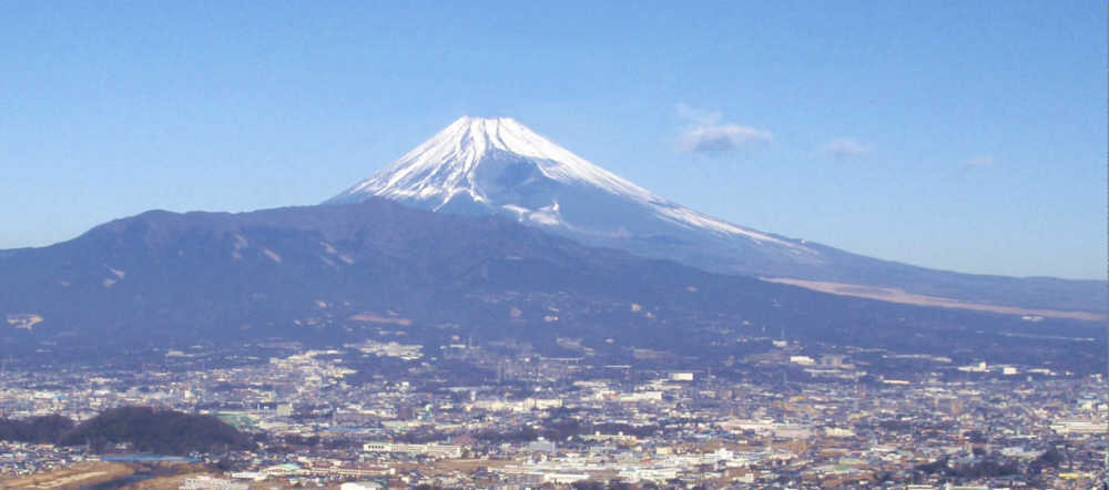 大嵐山（日守山）展望台からの富士山と愛鷹山