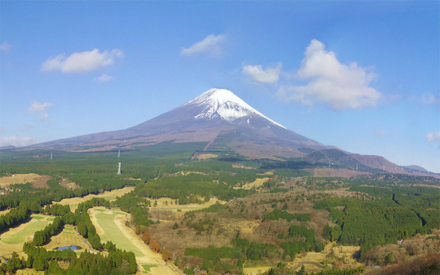 十里木高原展望台からの富士山がいる大展望 壁紙用